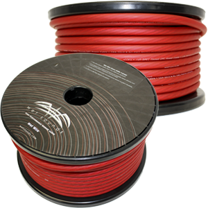 Red Frosted 1/0 Gauge Amp Wire